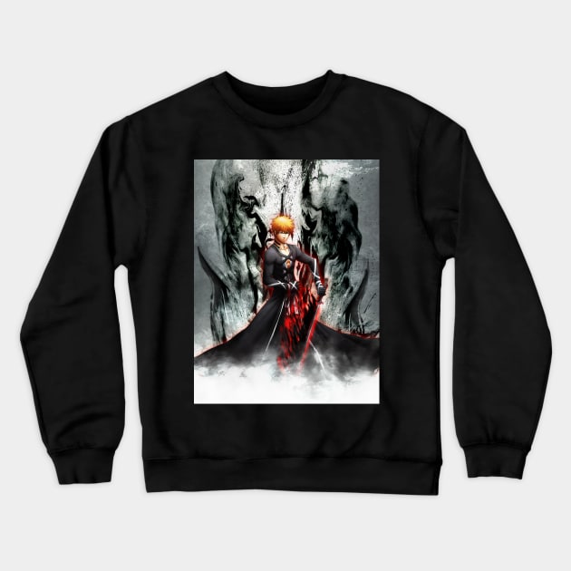 Black Katana Aura Crewneck Sweatshirt by mcashe_art